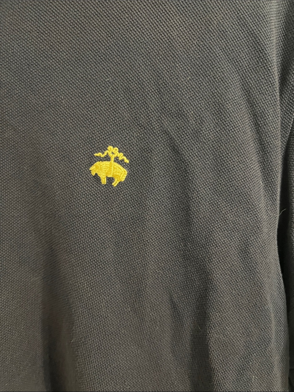 Brooks Brothers Navy Polo with Yellow Crest Embroidery - Picture 3 of 4